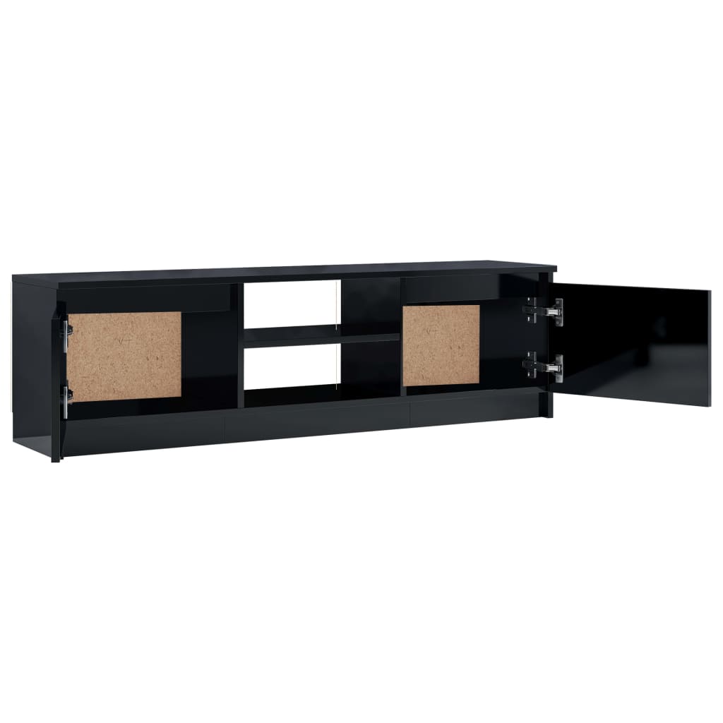 TV Cabinet High Gloss Black 120x30x35.5 cm Chipboard