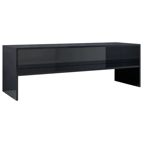 TV Cabinet High Gloss Black Chipboard