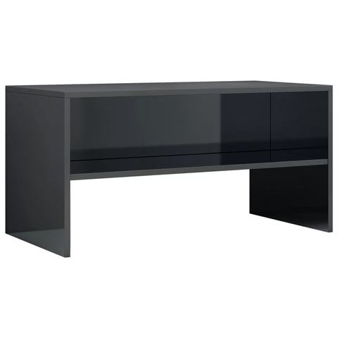 TV  Cabinet High Gloss Black Chipboard