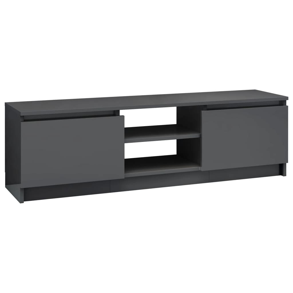 TV Cabinet High Gloss Grey 120x30x35.5 cm Chipboard