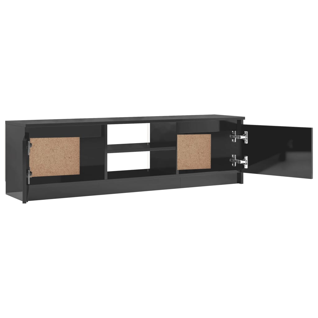 TV Cabinet High Gloss Grey 120x30x35.5 cm Chipboard