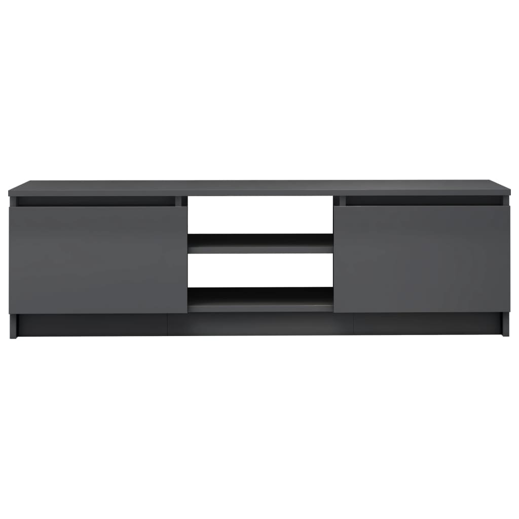 TV Cabinet High Gloss Grey 120x30x35.5 cm Chipboard