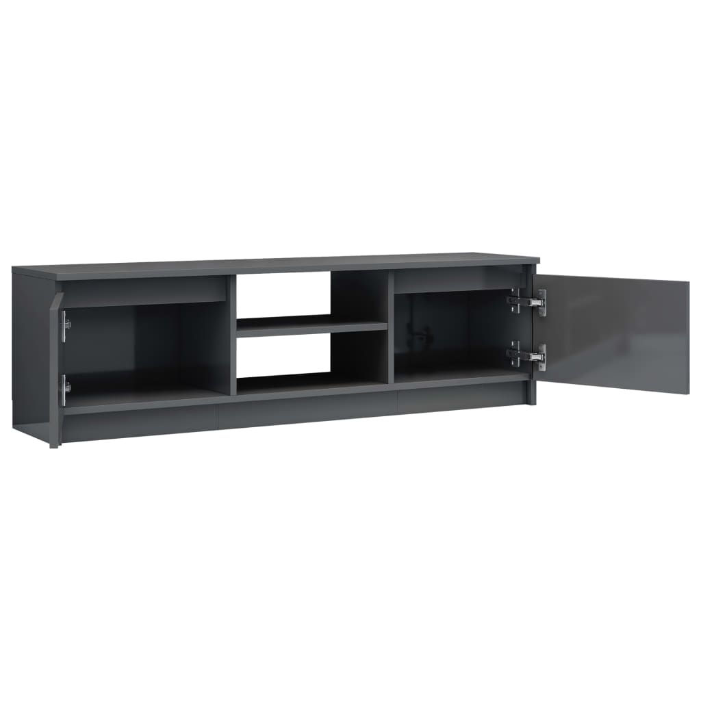 TV Cabinet High Gloss Grey 120x30x35.5 cm Chipboard