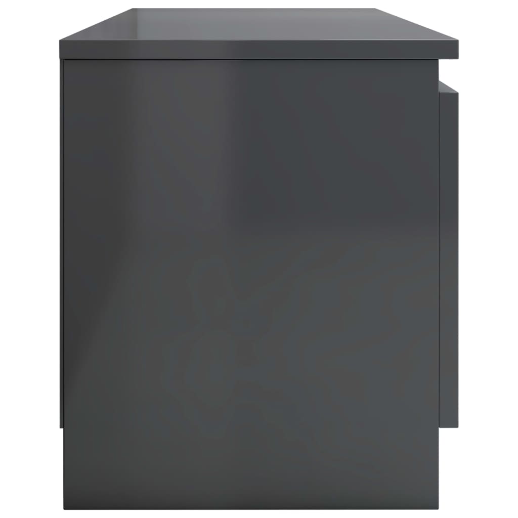 TV Cabinet High Gloss Grey 120x30x35.5 cm Chipboard