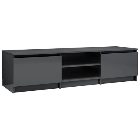 TV Cabinet High Gloss Grey - Chipboard