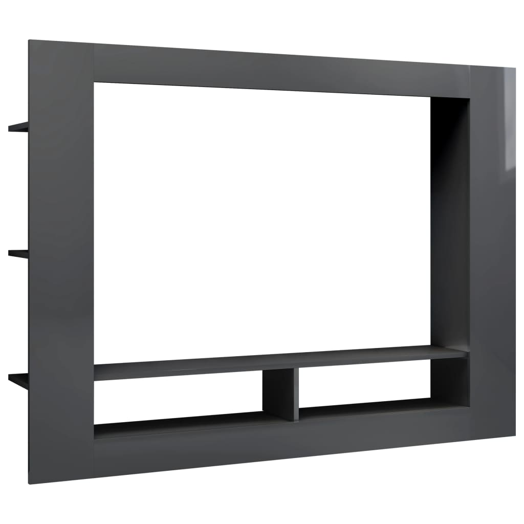 TV Cabinet High Gloss Grey 152x22x113 cm Chipboard