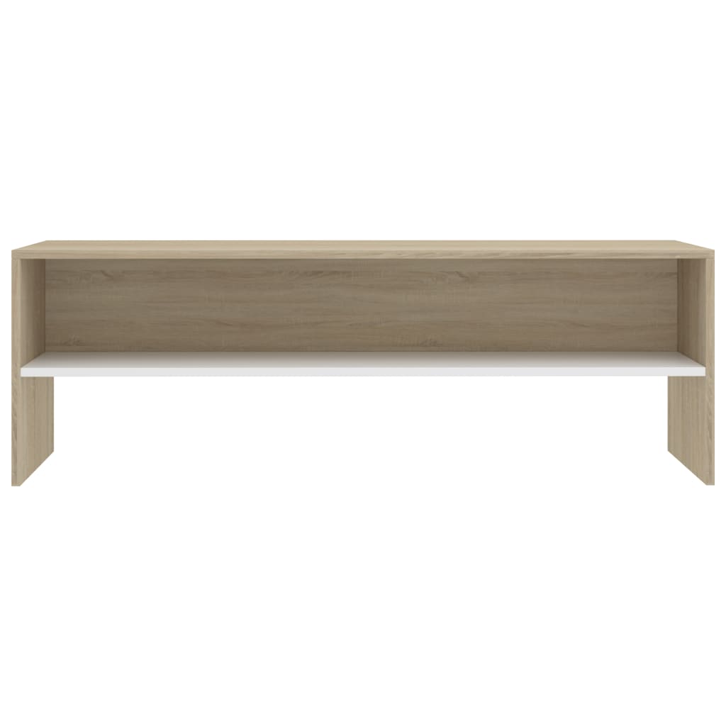 TV Cabinet White and Sonoma Oak 120x40x40 cm Chipboard