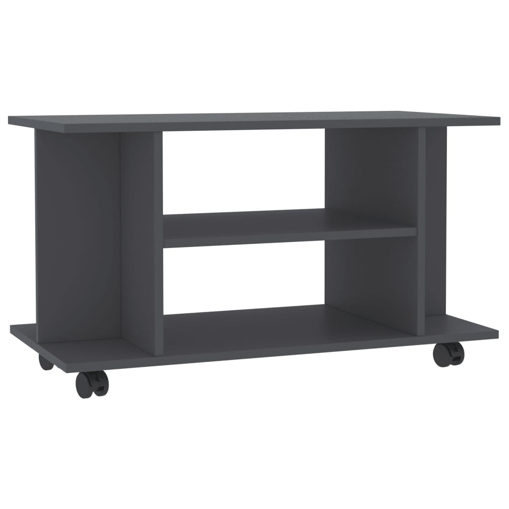 TV Cabinet with Castors Grey 80x40x40 cm Chipboard