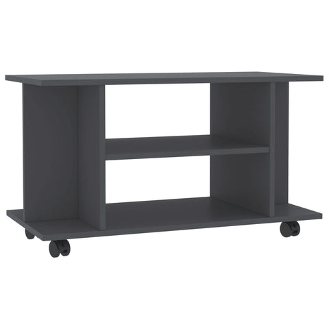 TV Cabinet with Castors Grey Chipboard