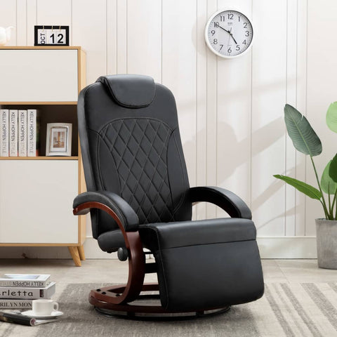 TV Recliner Black Faux Leather
