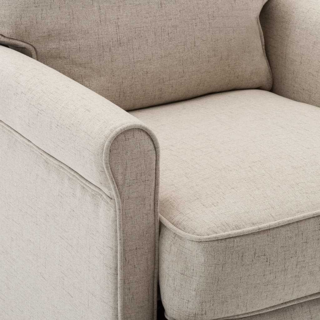 TV Recliner Chair Cream Fabric
