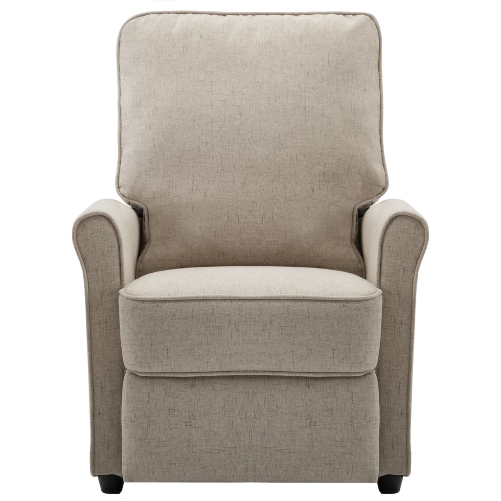 TV Recliner Chair Cream Fabric
