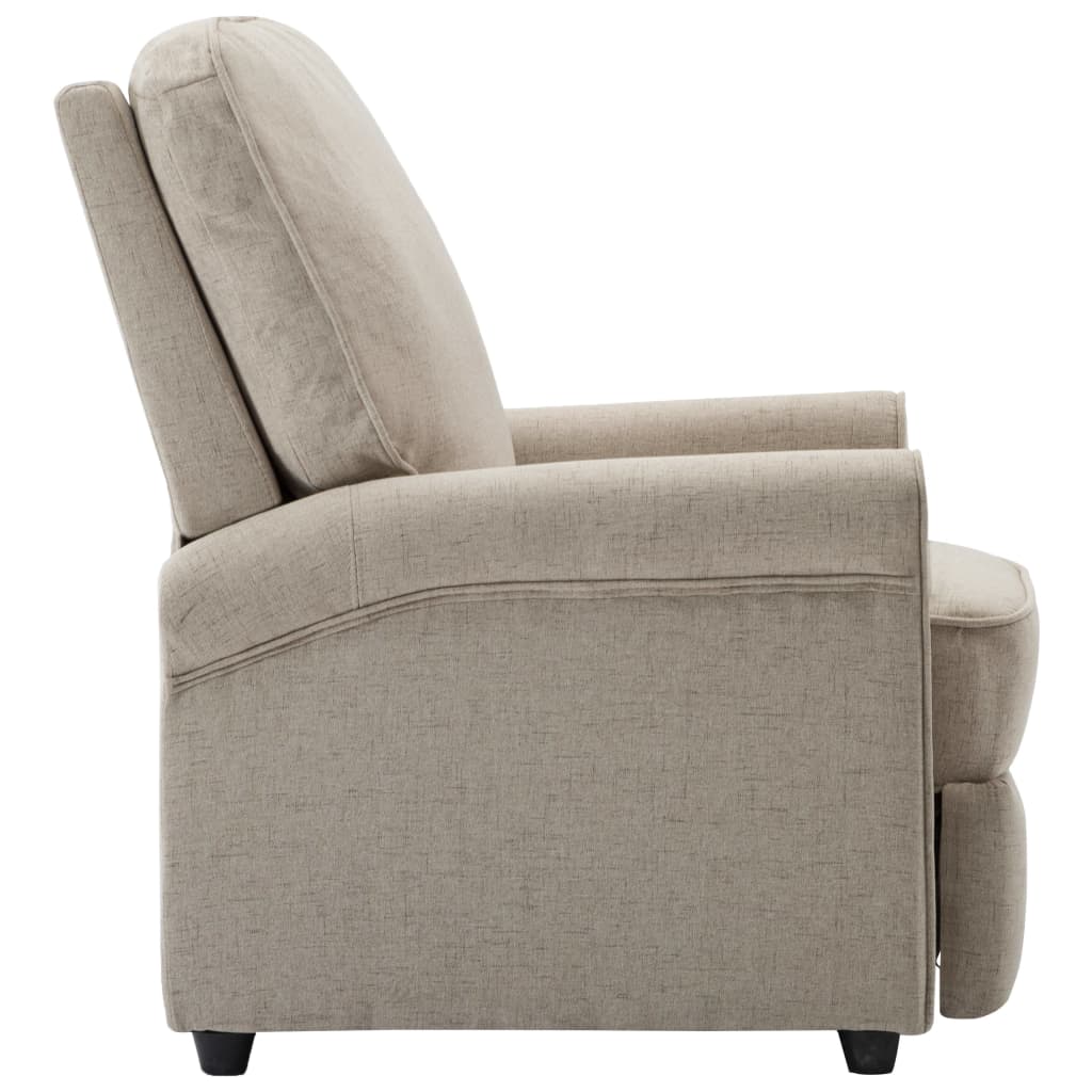 TV Recliner Chair Cream Fabric