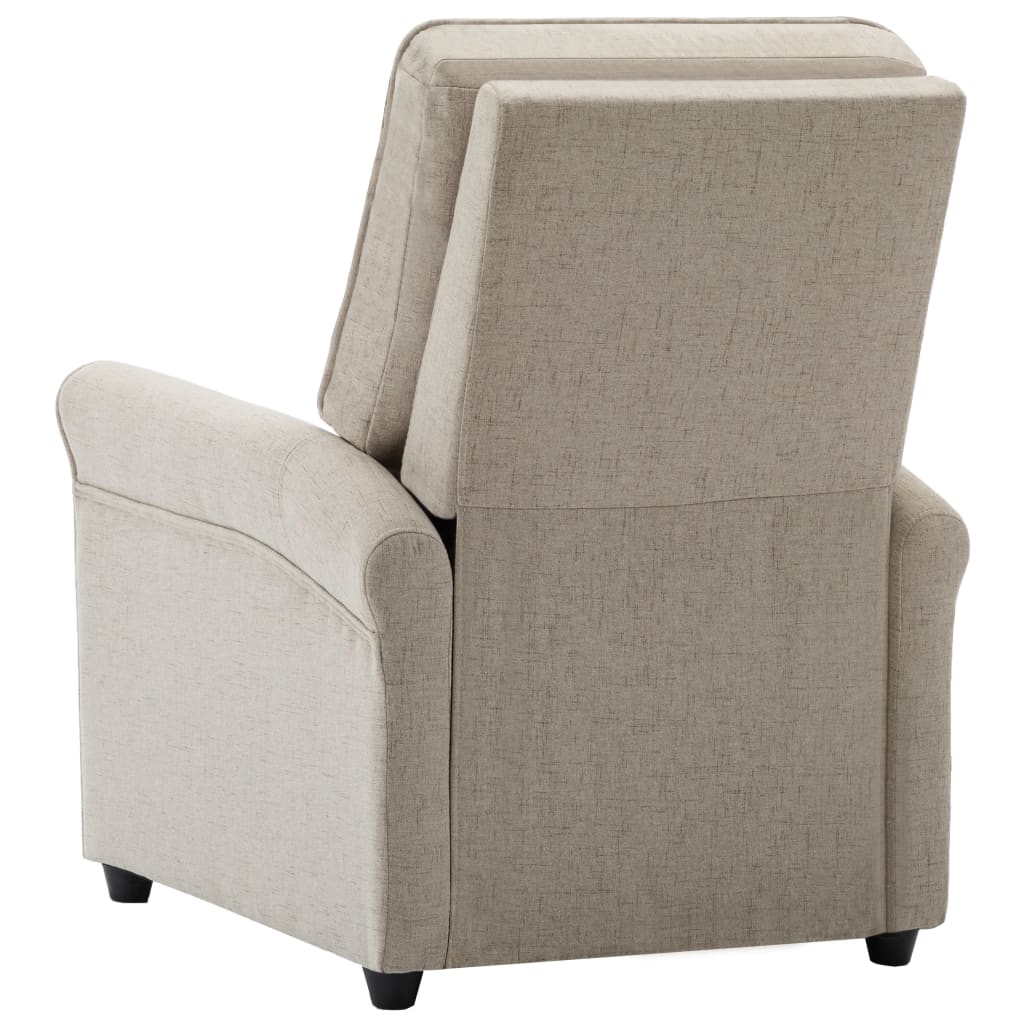 TV Recliner Chair Cream Fabric