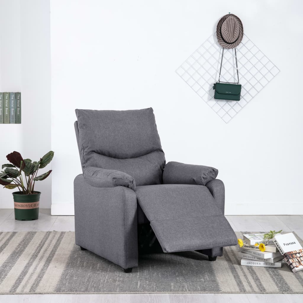 TV Recliner Light Grey Fabric
