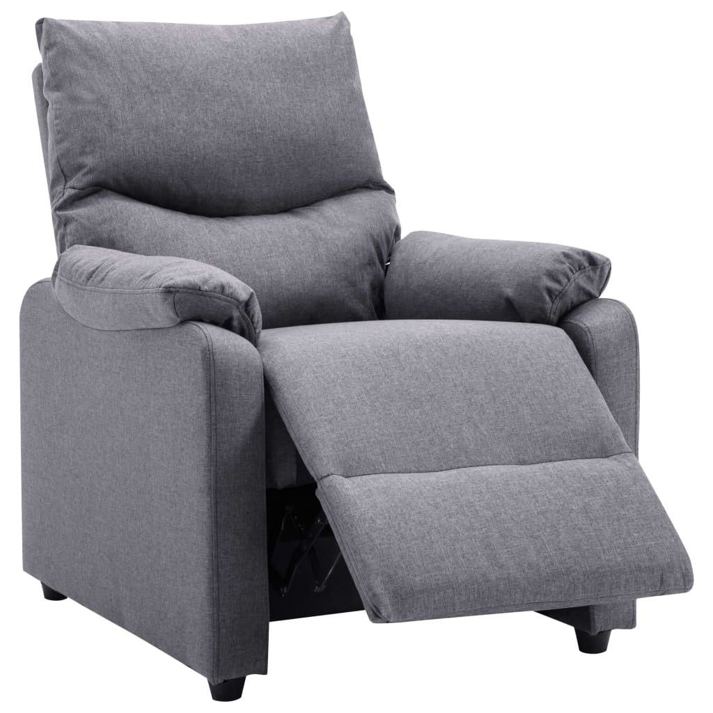 TV Recliner Light Grey Fabric