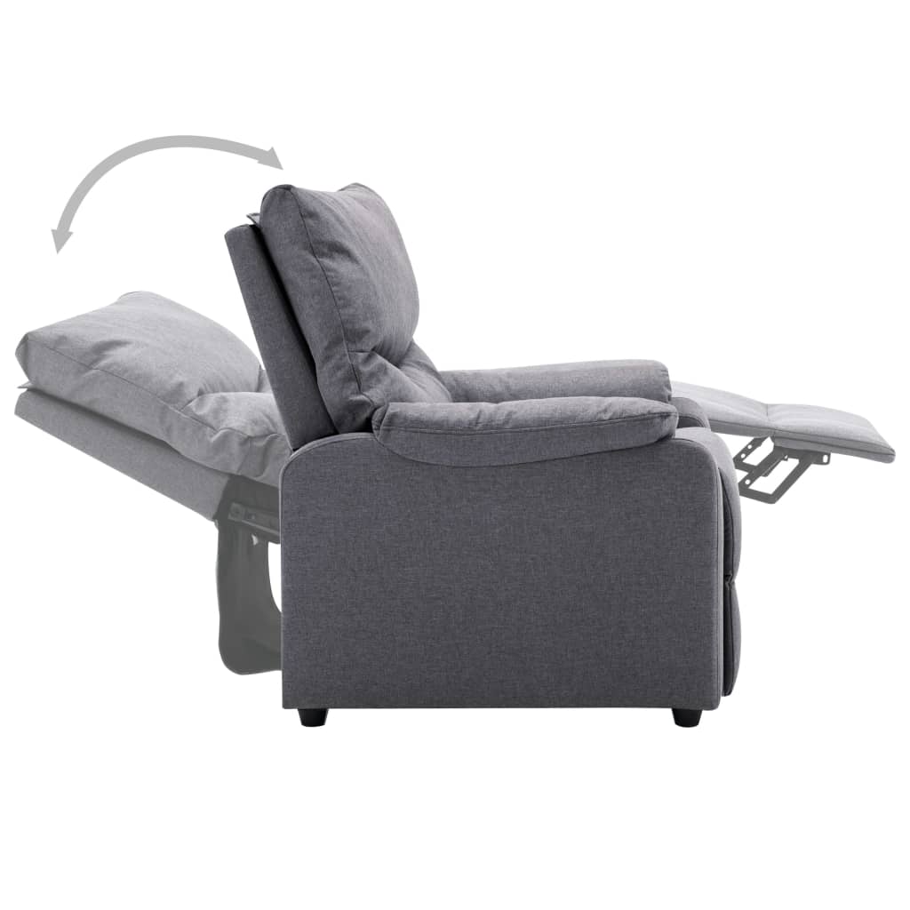 TV Recliner Light Grey Fabric
