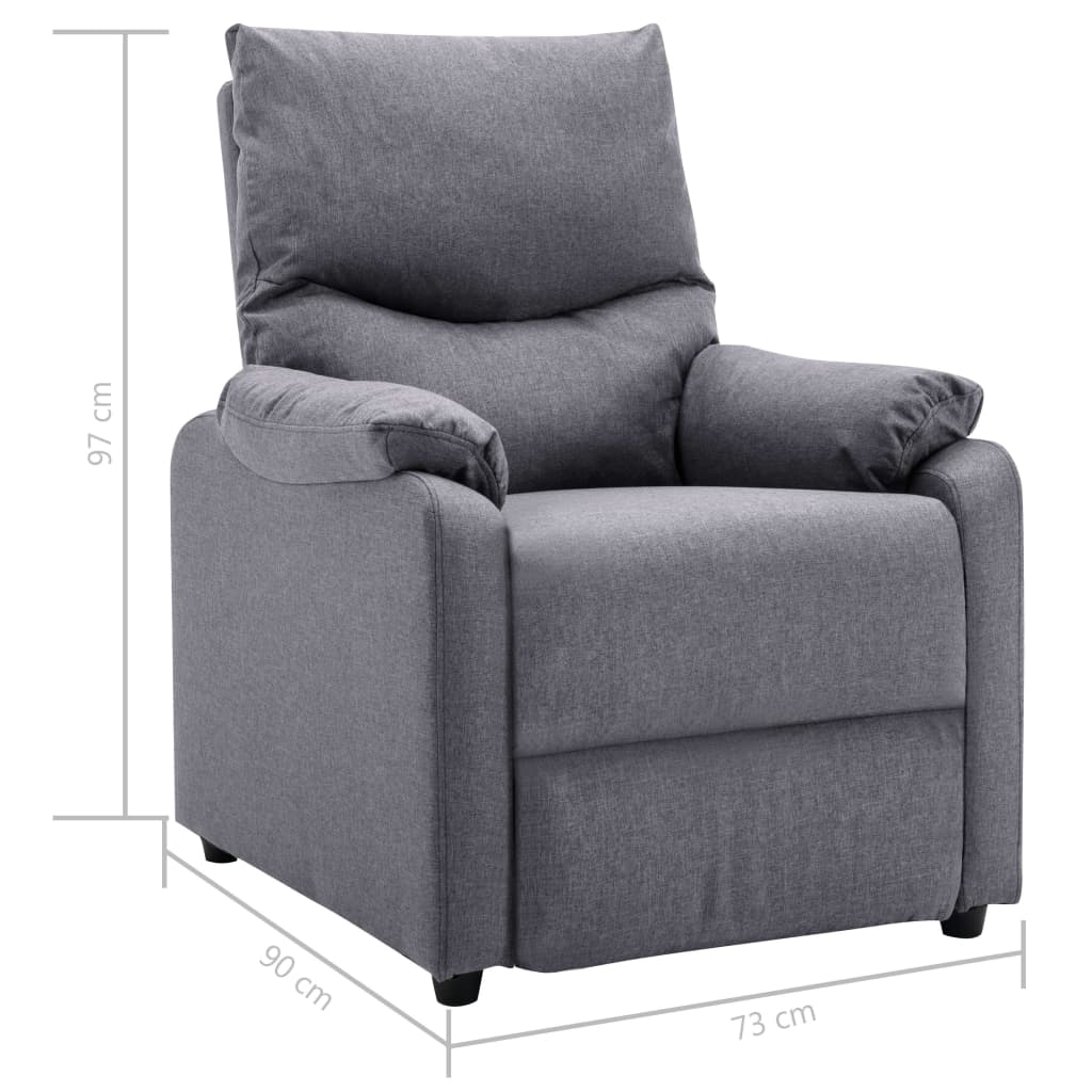 TV Recliner Light Grey Fabric