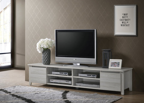 Living Room TV Stand Entertainment Unit 180cm In White Oak