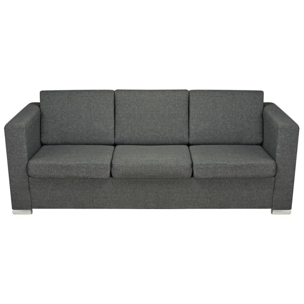 Two Piece Sofa Set Fabric Dark Grey