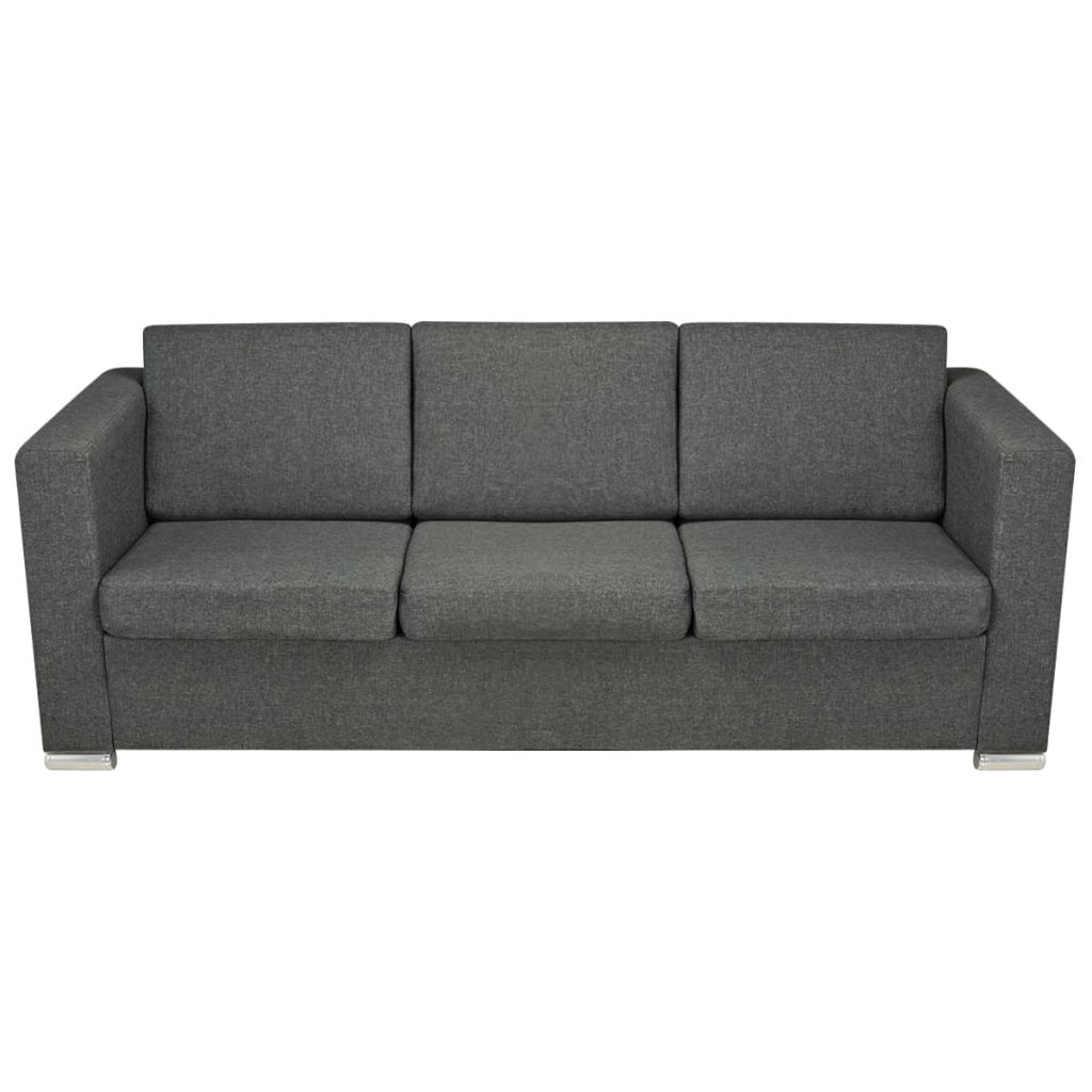 Two Piece Sofa Set Fabric Dark Grey