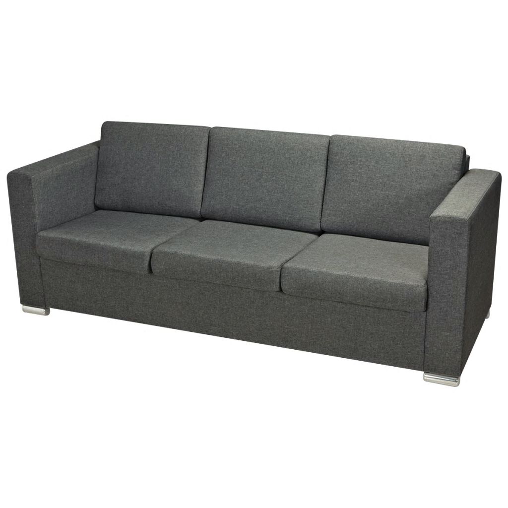 Two Piece Sofa Set Fabric Dark Grey