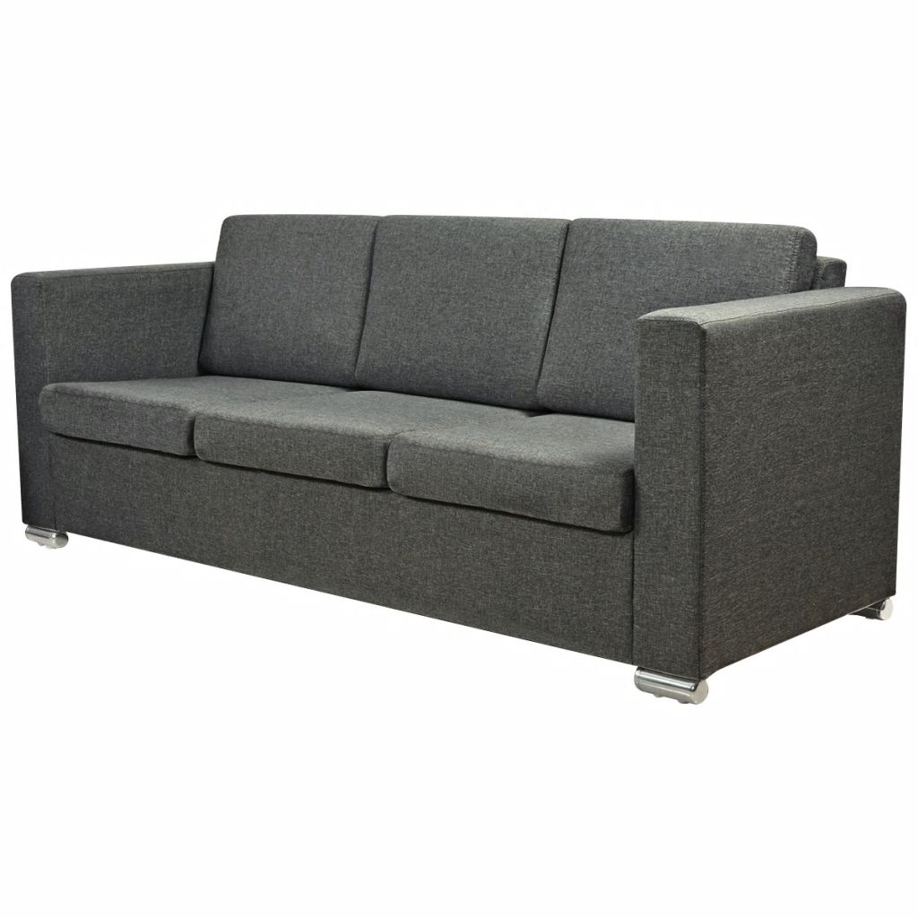 Two Piece Sofa Set Fabric Dark Grey