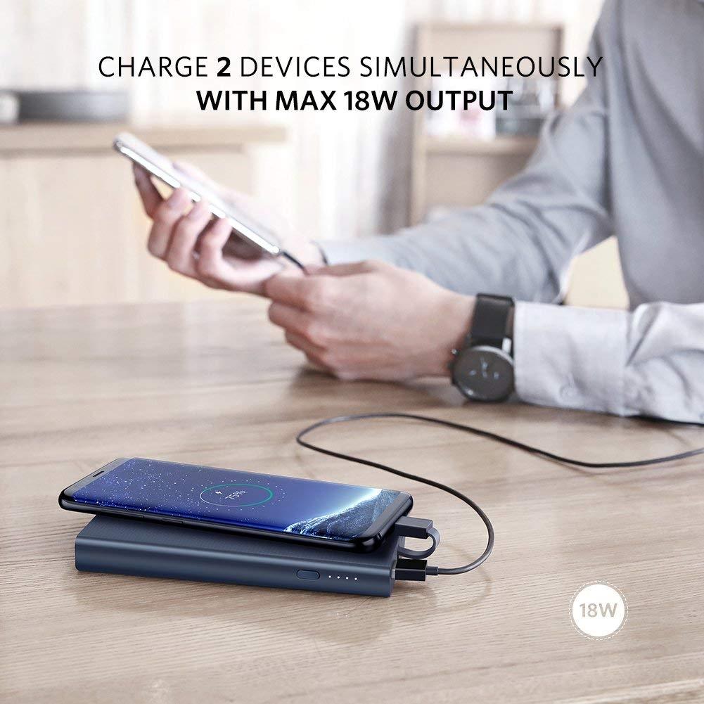 USB Gadgets UGREEN 10000mAh Power bank With TypeC cable - Blue (40972)