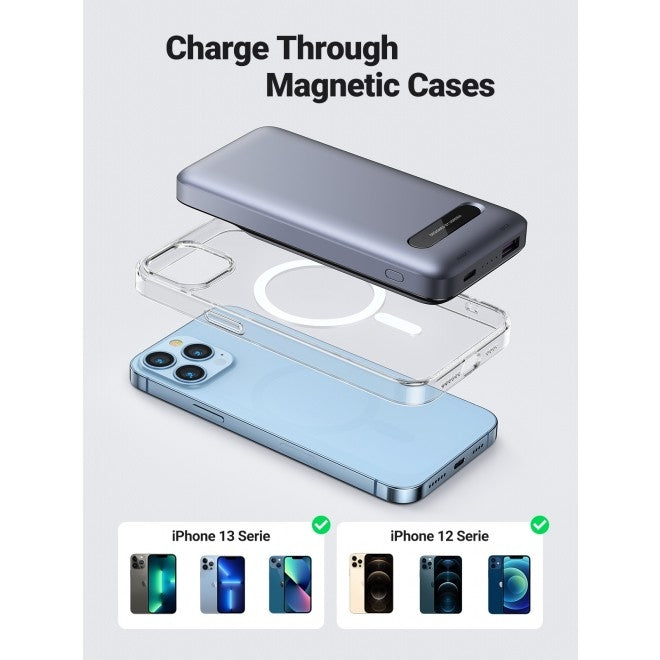 Ugreen Power Bank 10000Mah 20W Power Delivery Quick Charge 7.5W Magnetic Wireless Charger