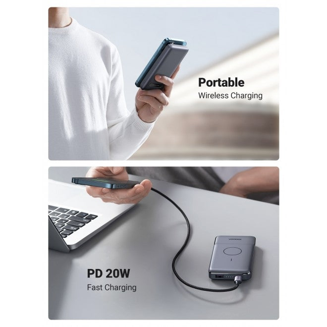 Ugreen Power Bank 10000Mah 20W Power Delivery Quick Charge 7.5W Magnetic Wireless Charger