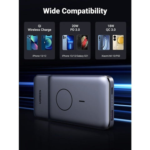 Ugreen Power Bank 10000Mah 20W Power Delivery Quick Charge 7.5W Magnetic Wireless Charger