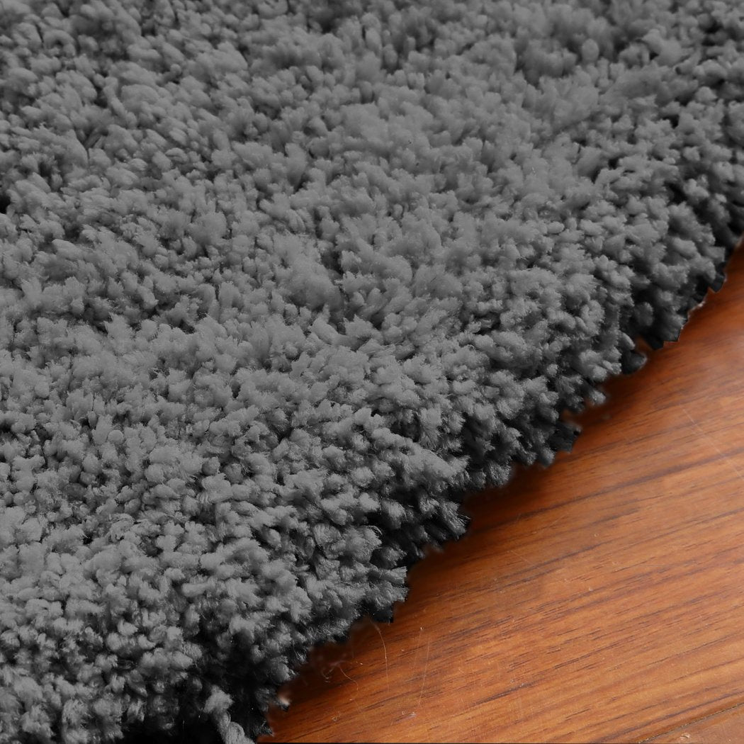 Living Room Ultra Soft Anti Slip Rectangle Floor Rug Carpet 120x170cm in Charcoal