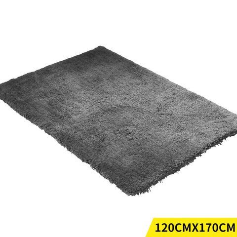 Living Room Ultra Soft Anti Slip Rectangle Floor Rug Carpet 120x170cm in Charcoal
