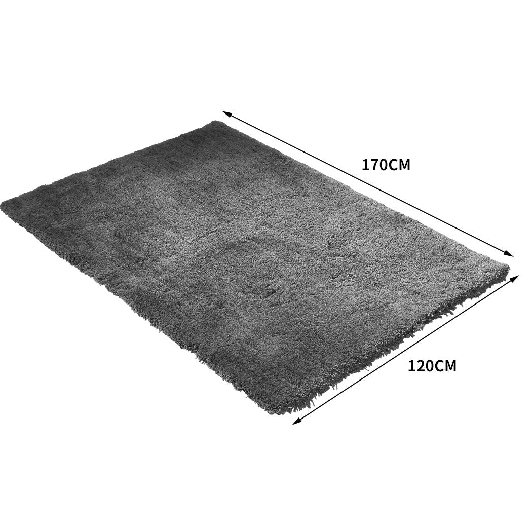 Living Room Ultra Soft Anti Slip Rectangle Floor Rug Carpet 120x170cm in Charcoal