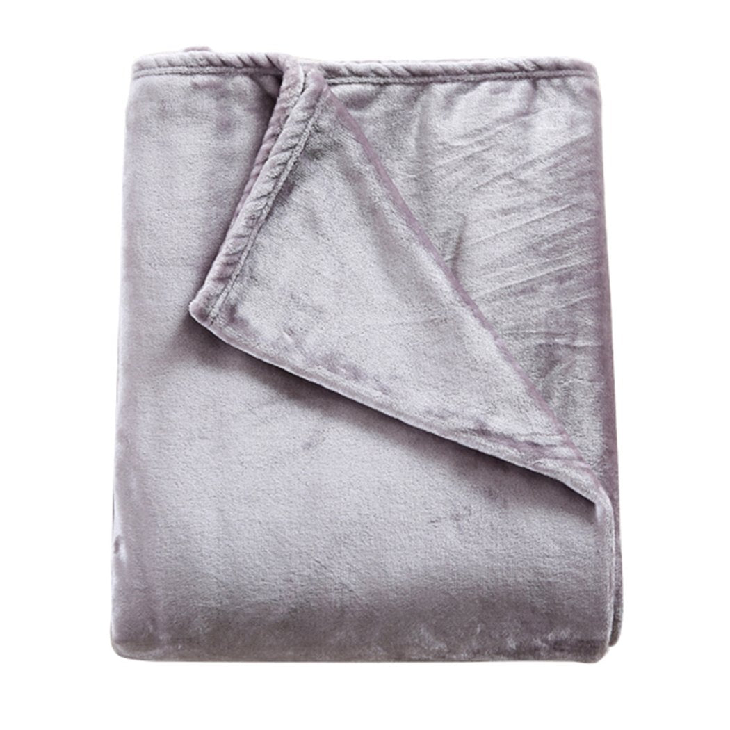 Bedding Ultra Soft Mink Blanket 320GSM 220x240cm in Silver Colour