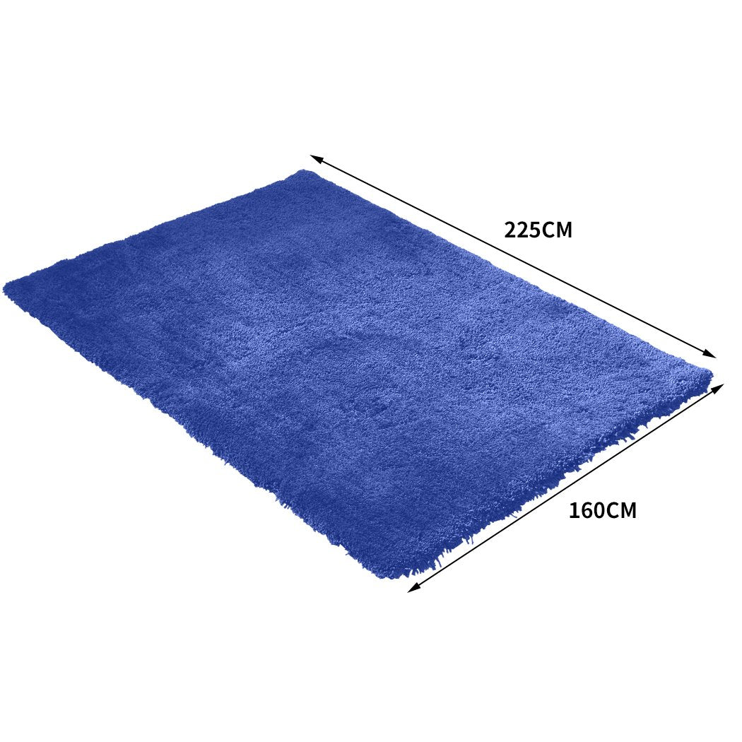 living room Ultra Soft Shaggy Floor Rug Carpet 160X225Cm Blue
