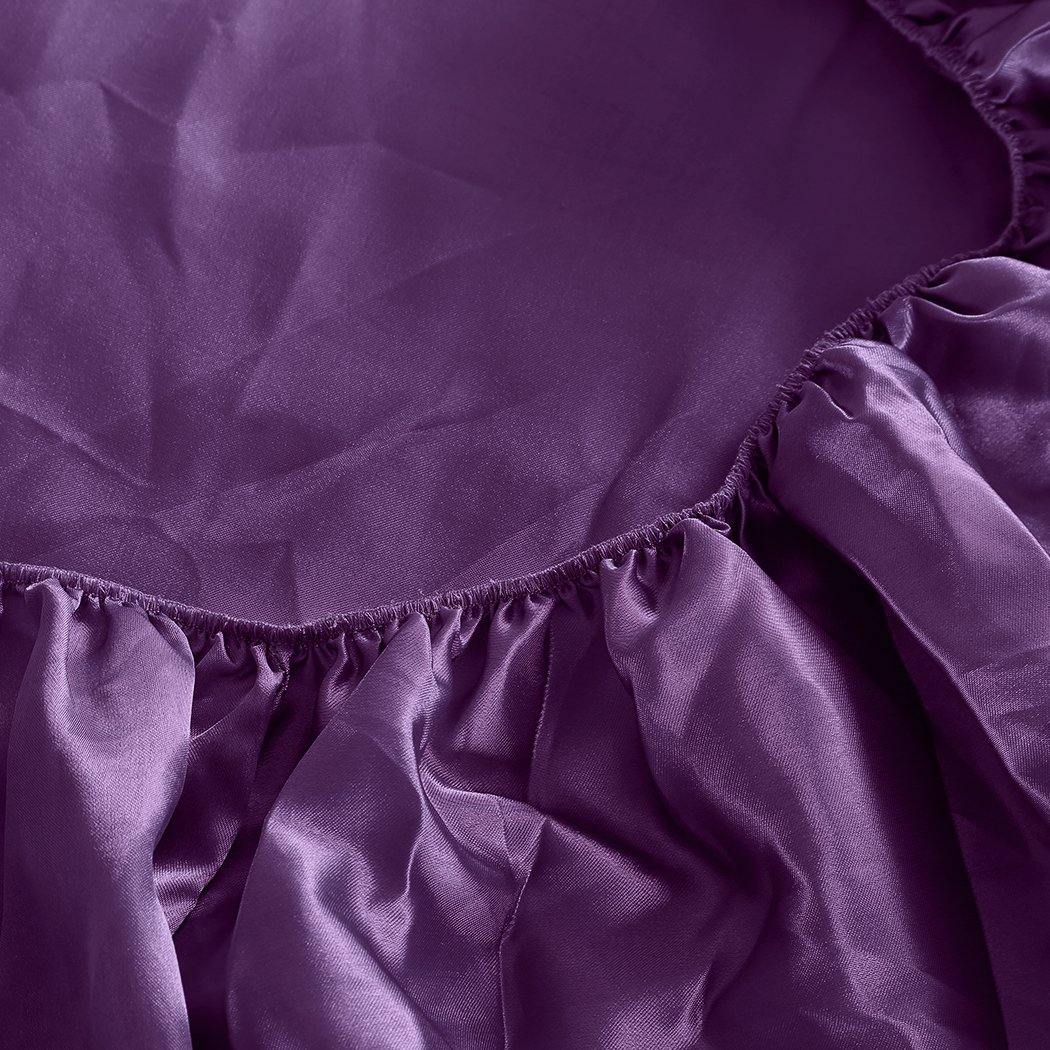 bedding Ultra Soft Silky Bed Sheet Set In Single Size In Purple Colour