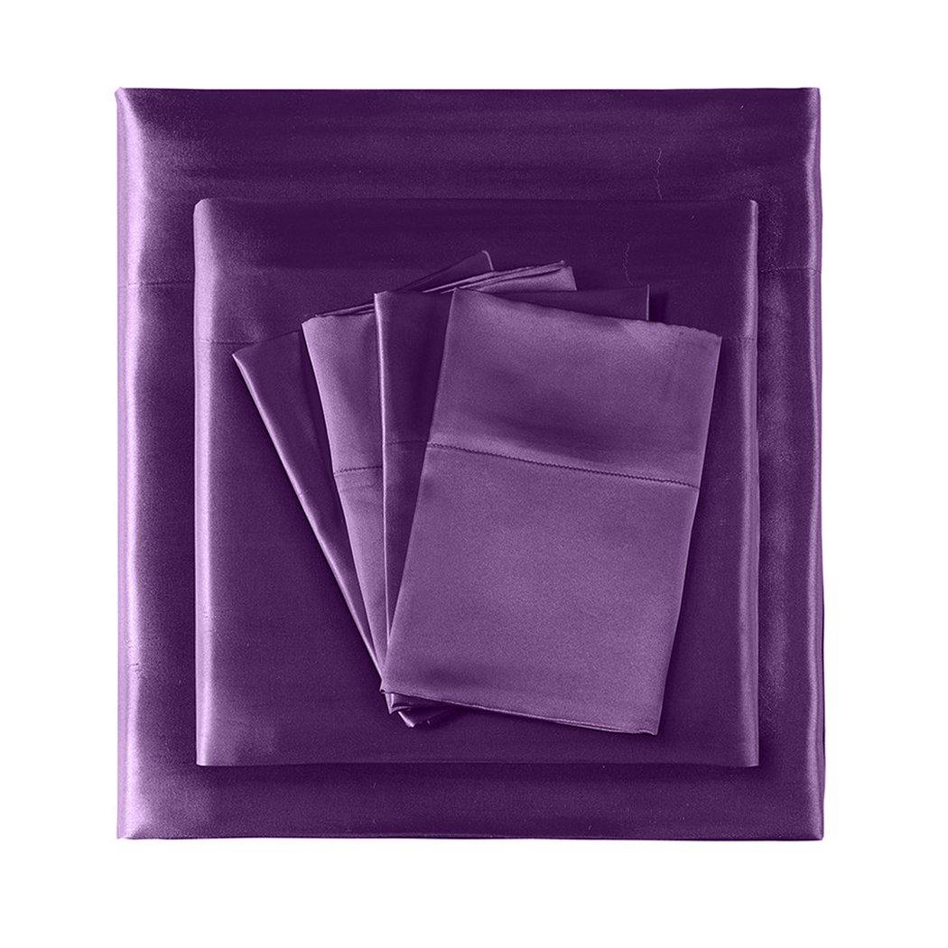 bedding Ultra Soft Silky Bed Sheet Set In Single Size In Purple Colour