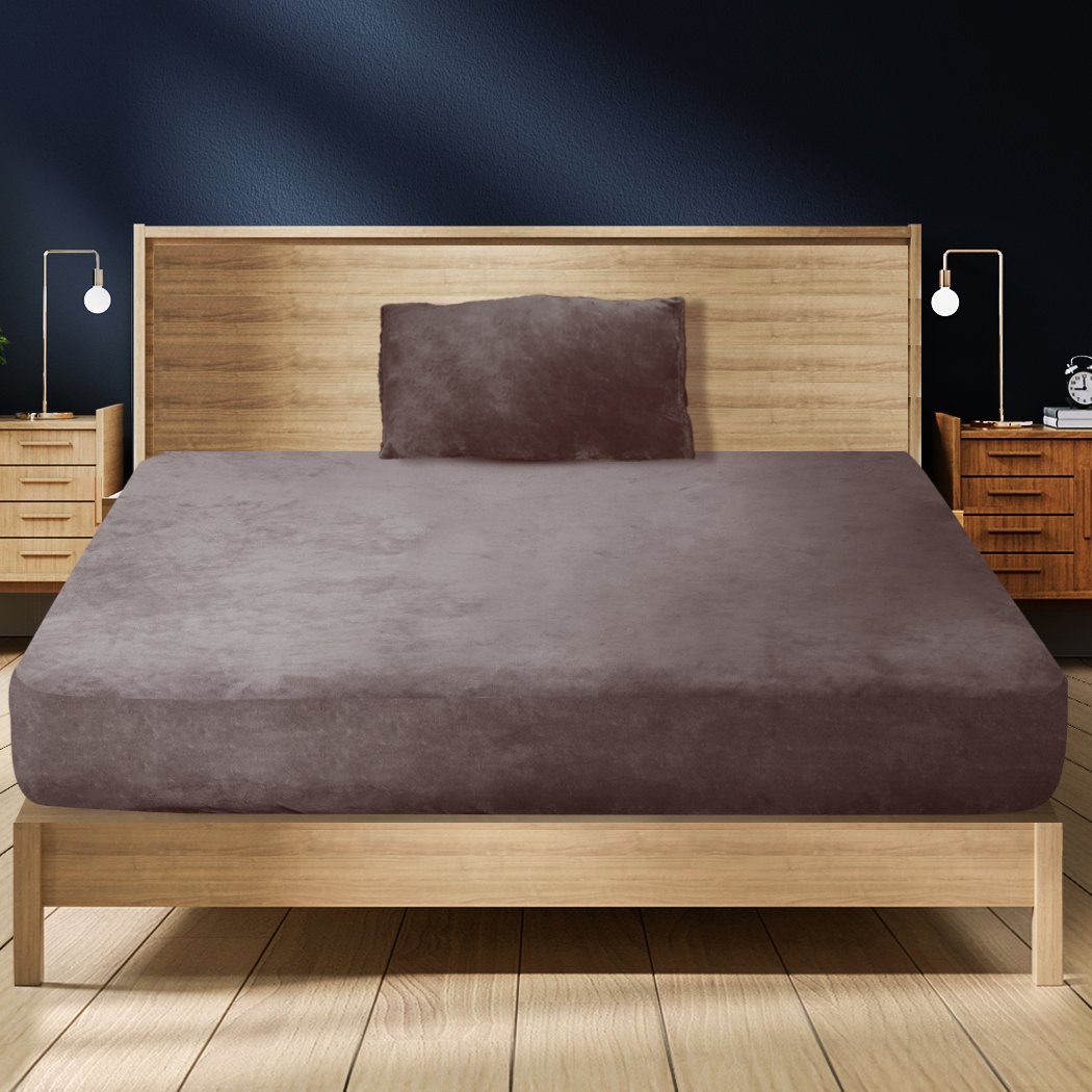 Bedding Set Ultrasoft Fitted Bed Sheet Mink King Single