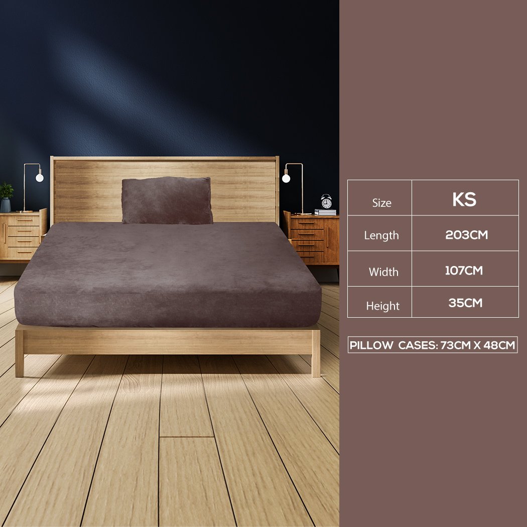Bedding Set Ultrasoft Fitted Bed Sheet Mink King Single