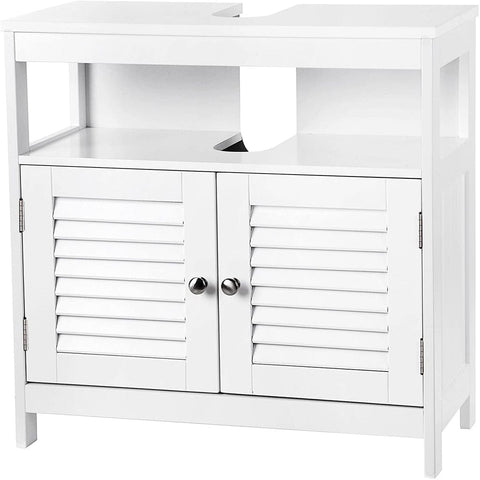 Under Sink Cabinet with 2 Doors Open Compartment White BBC02WT