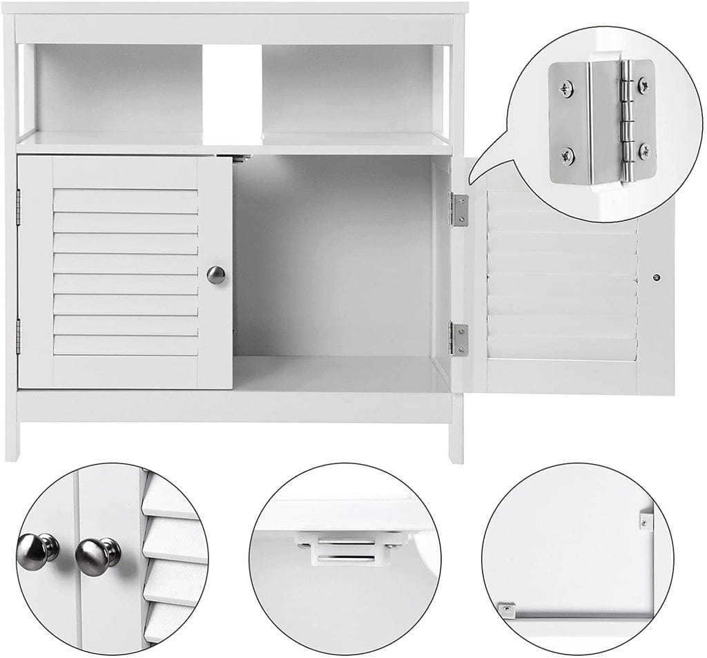 Under Sink Cabinet with 2 Doors Open Compartment White BBC02WT
