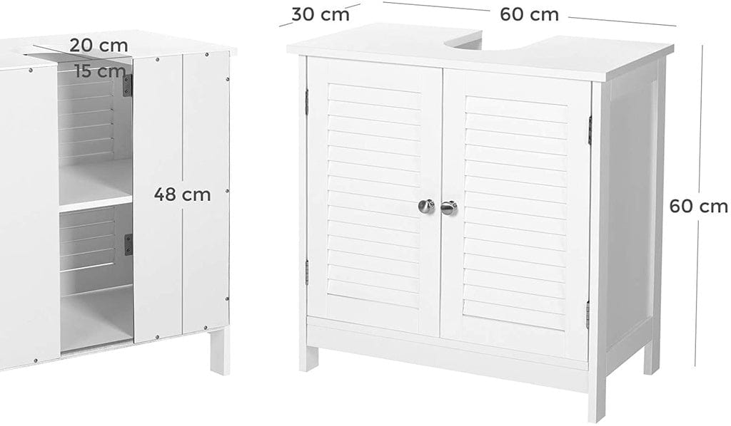 Under Sink Cabinet with 2 Doors White BBC05WT