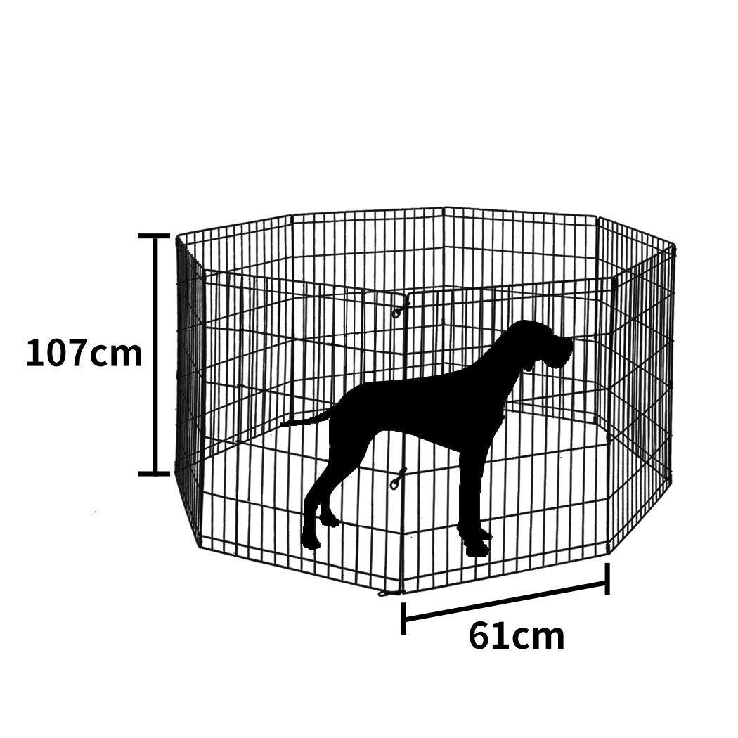 Pet Products unique hex shaped 8 Panel Fence Black Playpen 42"