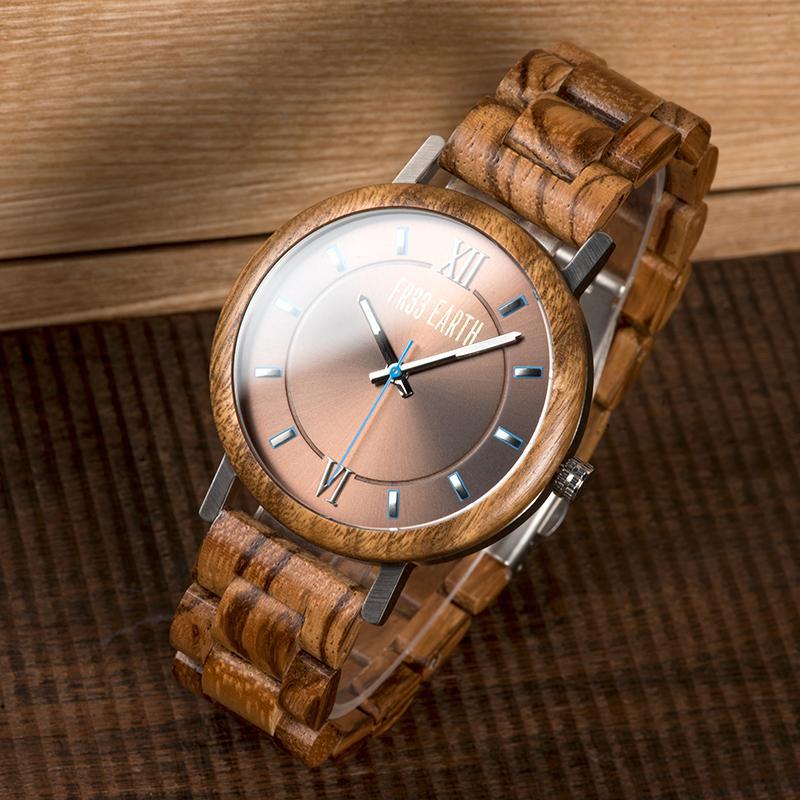 Unisex Elegant light coloured Ovo N wood watch