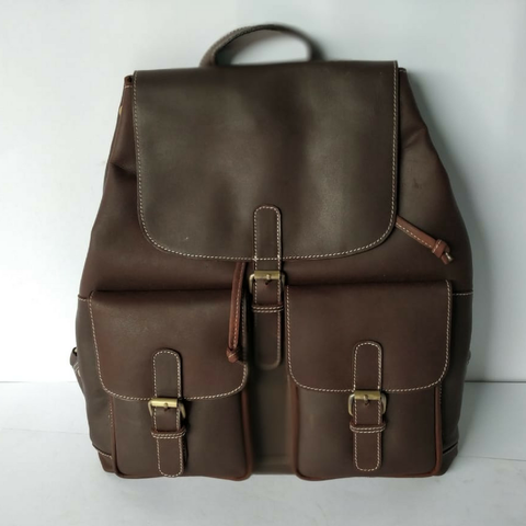 50% Unisex Leather Backpack - Dark Brown