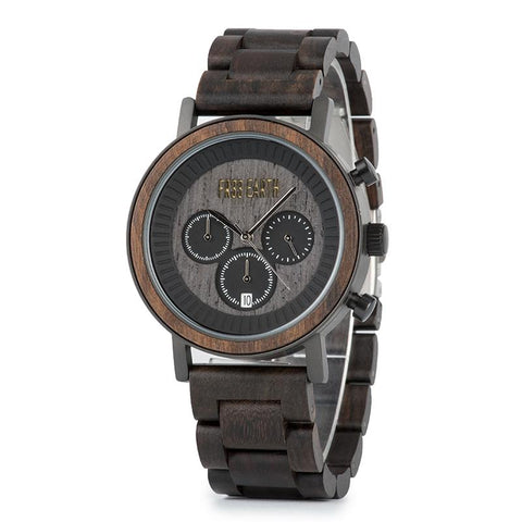 Unisex Ovo wood watch with leather band