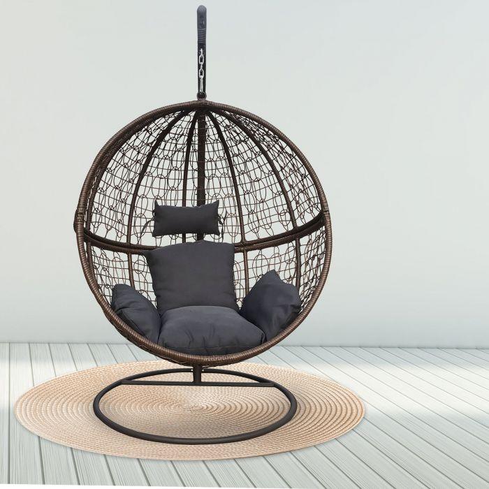 Oatmeal and Grey UV and waterproof Rocking Egg Chair