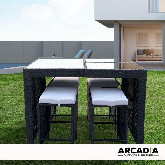 UV resistant PE wicker rattan 5 Piece Bar Table Set | sc0f