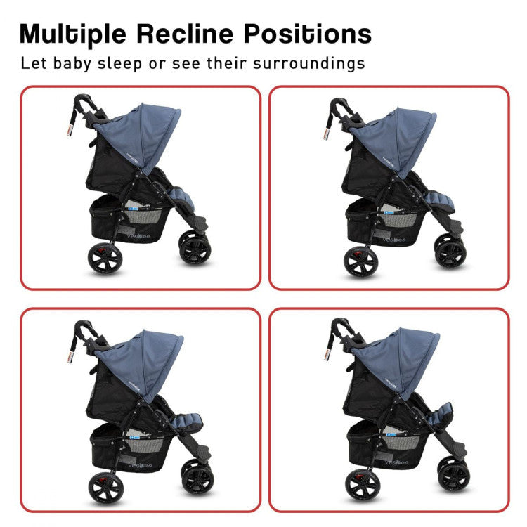 Veebee 3-wheel navigator stroller - glacier